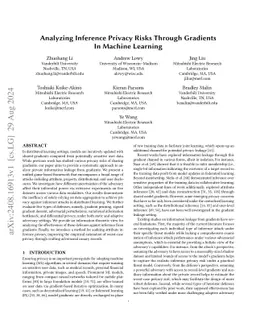 Analyzing Inference Privacy Risks Through Gradients in Machine Learning