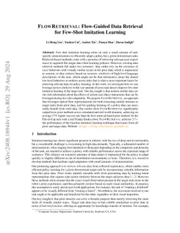 FlowRetrieval: Flow-Guided Data Retrieval for Few-Shot Imitation
  Learning