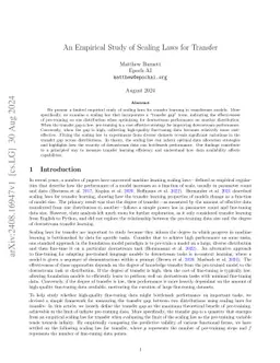 An Empirical Study of Scaling Laws for Transfer