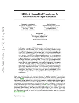 HiTSR: A Hierarchical Transformer for Reference-based Super-Resolution