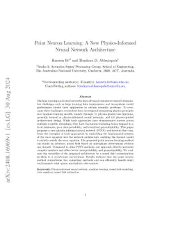 Point Neuron Learning: A New Physics-Informed Neural Network Architecture