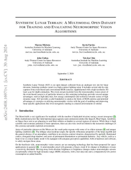 Synthetic Lunar Terrain: A Multimodal Open Dataset for Training and
  Evaluating Neuromorphic Vision Algorithms