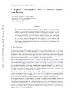 A Tighter Convergence Proof of Reverse Experience Replay