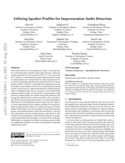 Utilizing Speaker Profiles for Impersonation Audio Detection