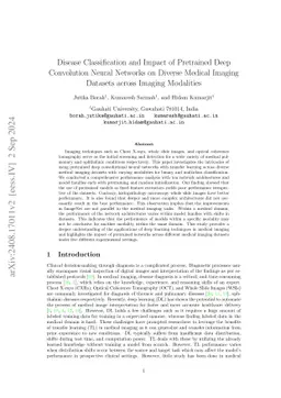 Disease Classification and Impact of Pretrained Deep Convolution Neural
  Networks on Diverse Medical Imaging Datasets across Imaging Modalities