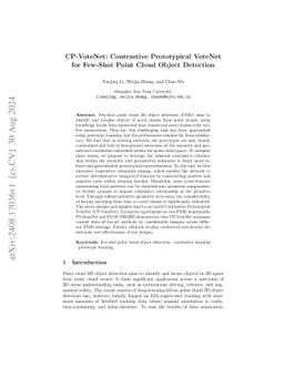 CP-VoteNet: Contrastive Prototypical VoteNet for Few-Shot Point Cloud
  Object Detection