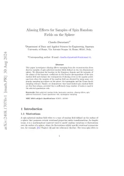 Aliasing Effects for Samples of Spin Random Fields on the Sphere