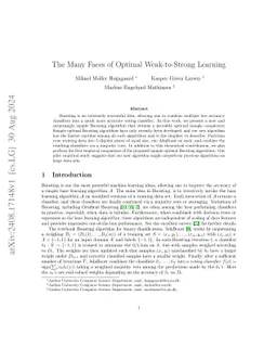 The Many Faces of Optimal Weak-to-Strong Learning
