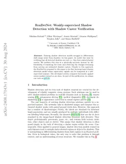 RenDetNet: Weakly-supervised Shadow Detection with Shadow Caster
  Verification