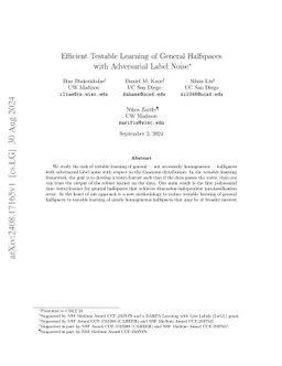 Efficient Testable Learning of General Halfspaces with Adversarial Label
  Noise