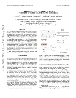 Learning Multi-Target TDOA Features for Sound Event Localization and
  Detection
