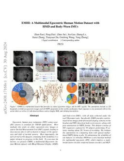 EMHI: A Multimodal Egocentric Human Motion Dataset with HMD and Body-Worn IMUs