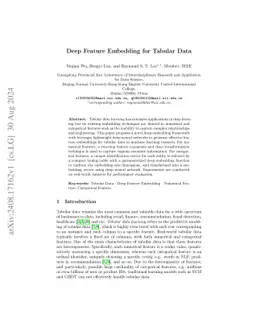 Deep Feature Embedding for Tabular Data
