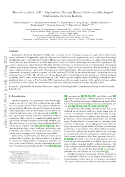 Towards Symbolic XAI -- Explanation Through Human Understandable Logical
  Relationships Between Features