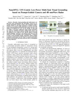 NanoMVG: USV-Centric Low-Power Multi-Task Visual Grounding based on Prompt-Guided Camera and 4D mmWave Radar