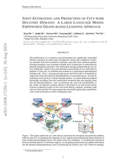 Joint Estimation and Prediction of City-wide Delivery Demand: A Large Language Model Empowered Graph-based Learning Approach
