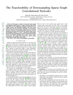 The Transferability of Downsamped Sparse Graph Convolutional Networks
