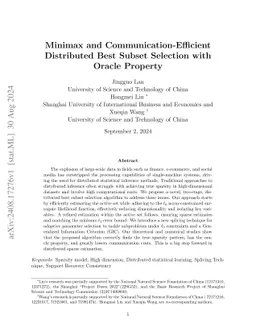 Minimax and Communication-Efficient Distributed Best Subset Selection
  with Oracle Property