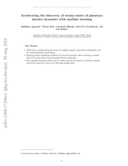 Accelerating the discovery of steady-states of planetary interior
  dynamics with machine learning