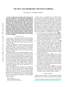 Fair Best Arm Identification with Fixed Confidence