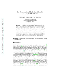 On Computational Indistinguishability and Logical Relations