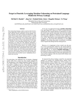 Forget to Flourish: Leveraging Machine-Unlearning on Pretrained Language
  Models for Privacy Leakage