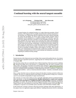Continual learning with the neural tangent ensemble