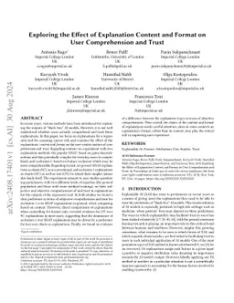 Exploring the Effect of Explanation Content and Format on User Comprehension and Trust in Healthcare
