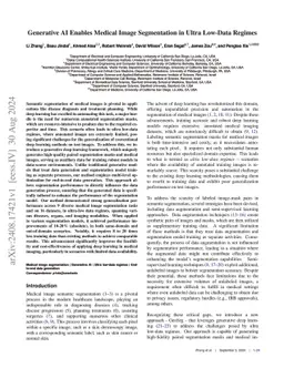 Generative AI Enables Medical Image Segmentation in Ultra Low-Data
  Regimes