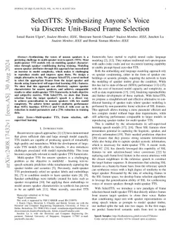Text-to-Speech for Unseen Speakers via Low-Complexity Discrete Unit-Based Frame Selection