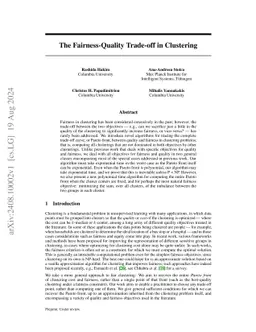 The Fairness-Quality Trade-off in Clustering