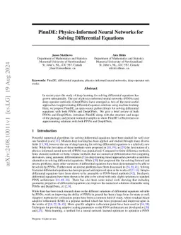 PinnDE: Physics-Informed Neural Networks for Solving Differential Equations