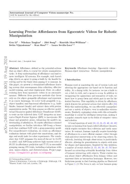 Learning Precise Affordances from Egocentric Videos for Robotic Manipulation