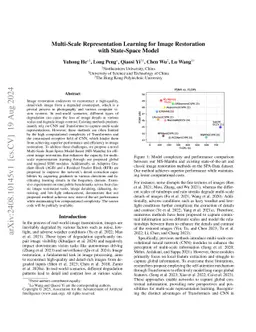 Multi-Scale Representation Learning for Image Restoration with
  State-Space Model