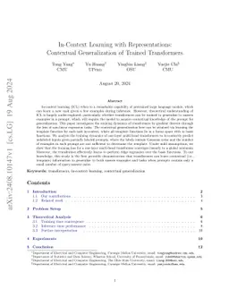In-Context Learning with Representations: Contextual Generalization of
  Trained Transformers
