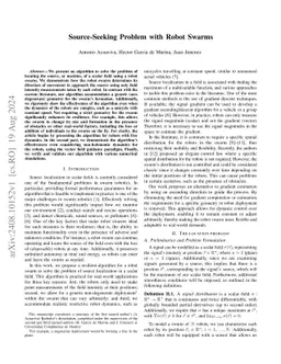 Source-Seeking Problem with Robot Swarms