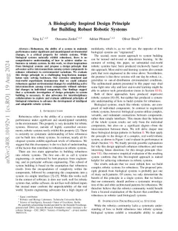 A Biologically Inspired Design Principle for Building Robust Robotic
  Systems