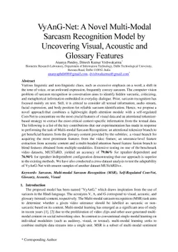 VyAnG-Net: A Novel Multi-Modal Sarcasm Recognition Model by Uncovering
  Visual, Acoustic and Glossary Features