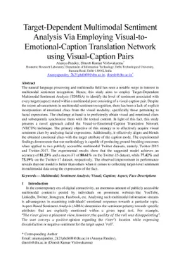Target-Dependent Multimodal Sentiment Analysis Via Employing Visual-to
  Emotional-Caption Translation Network using Visual-Caption Pairs