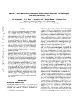 Order-Preserving Dimension Reduction for Multimodal Semantic Embedding