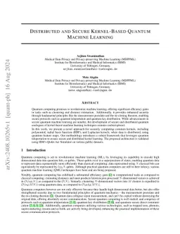 Distributed and Secure Kernel-Based Quantum Machine Learning