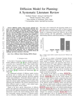 Diffusion Model for Planning: A Systematic Literature Review