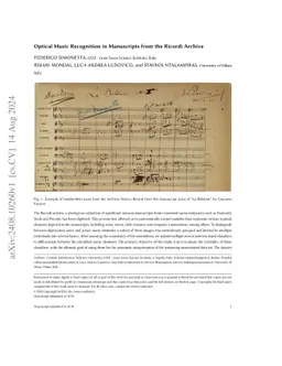 Optical Music Recognition in Manuscripts from the Ricordi Archive