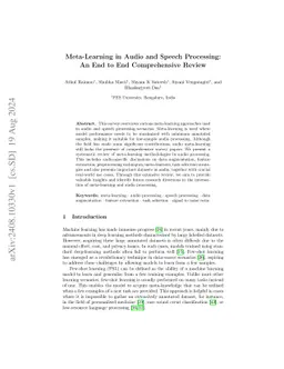 Meta-Learning in Audio and Speech Processing: An End to End
  Comprehensive Review