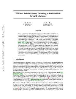 Efficient Reinforcement Learning in Probabilistic Reward Machines