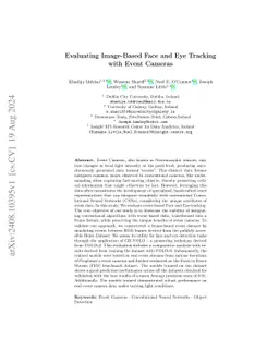 Evaluating Image-Based Face and Eye Tracking with Event Cameras