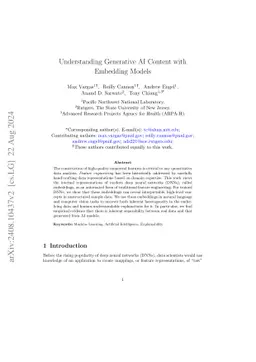 Understanding Generative AI Content with Embedding Models