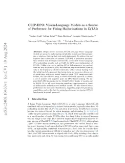 CLIP-DPO: Vision-Language Models as a Source of Preference for Fixing
  Hallucinations in LVLMs