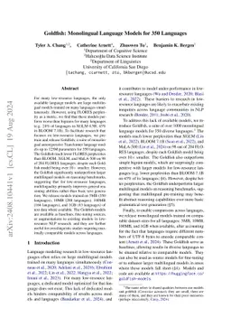 Goldfish: Monolingual Language Models for 350 Languages