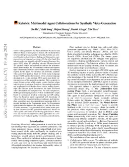 Kubrick: Multimodal Agent Collaborations for Synthetic Video Generation